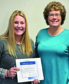 Rotary Club's Student of the Fall Quarter