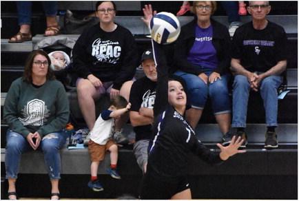 Southern Valley’s Vanesa Aguayo attacks a ball.